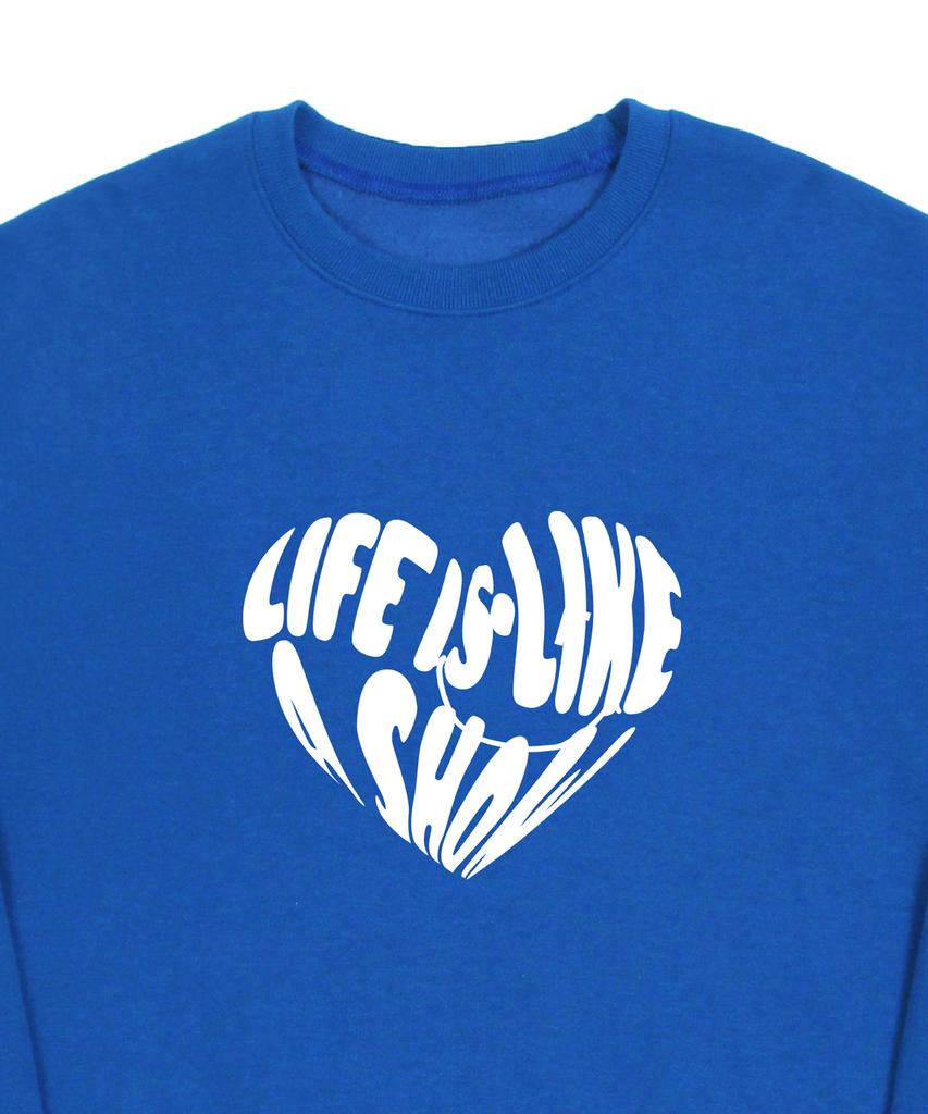 GRAVER [Unisex] Big Life Logo Heart Smile Sweatshirt_Cobalt Blue