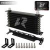 AN10 10-reihiger Aluminium-Ölkühler mit 262mm Montagehalterungs-Kit Trust Typ 7/8"-14 UNF Zubehör für Fahrzeuge Schwarz/Blau