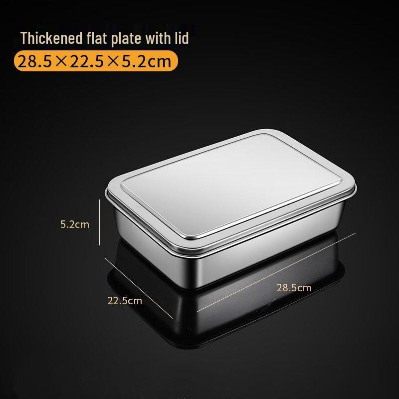 ZISIZ Stainless Steel Rectangular Food Pan with Lid