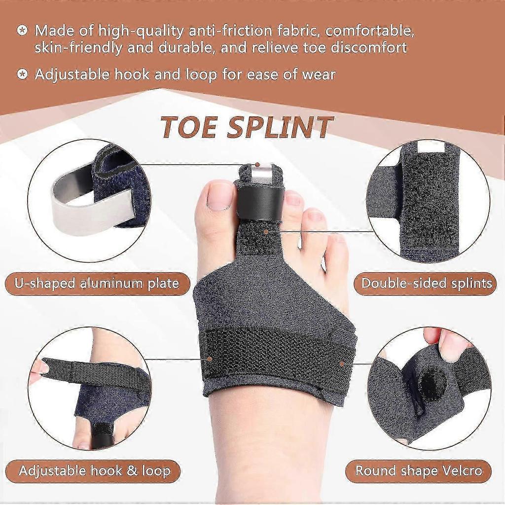 Toe Splint, Toe Straightener Hammer Toe Corrector, Toe Brace Support For Bent Toe, Broken Toe, Crooked Toe, Curled Toe, Claw Toe, Mallet Toe,overlapp