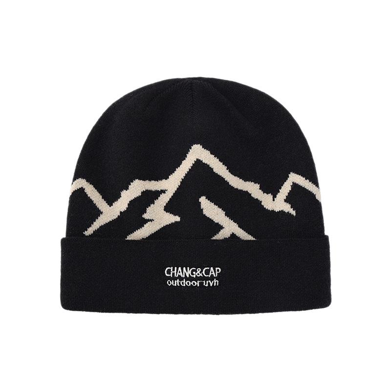 Warm ear protection knitted hat men's and women's autumn and winter outdoor mountaineering skiing cold hat big head circumference windproof versatile