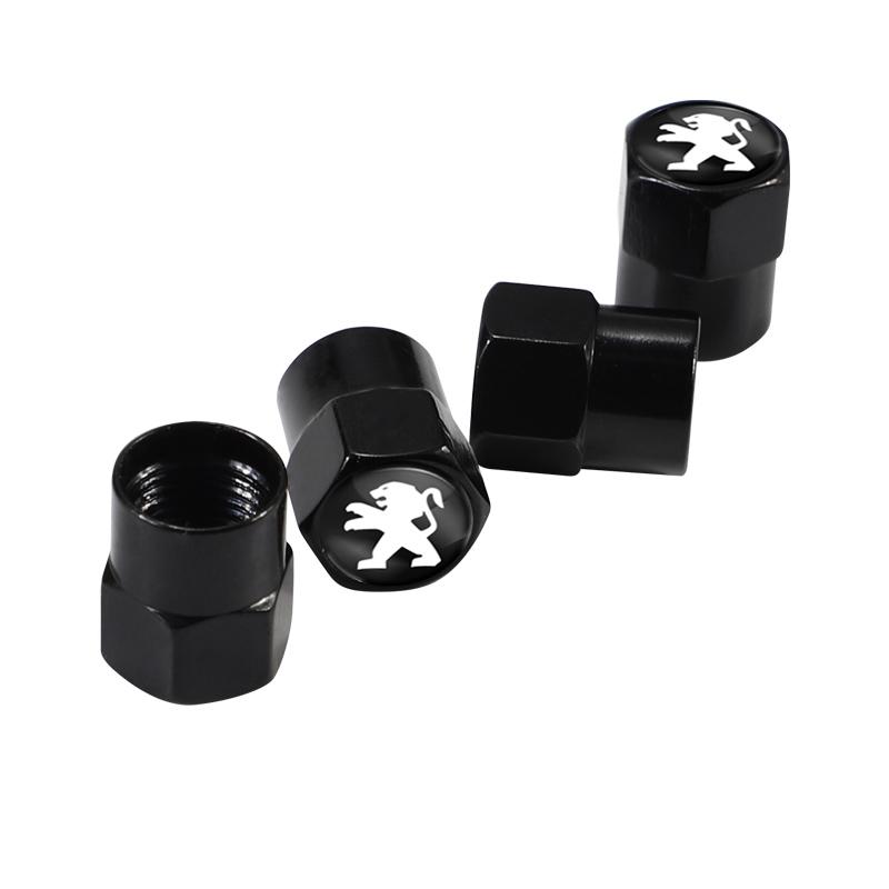 2026 Hot Car Sticker 4Pcs Wheel Tire Valve Air Stem Cap Duust Covers For Peugeot 206 3008 208 308 307 2008 207 107 5008 607 301