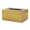 A20F-1Pc Metal Tissue Box Square Golden Rectangle House Geometry Desktop Storage Organization Living Room Modern Home Decor