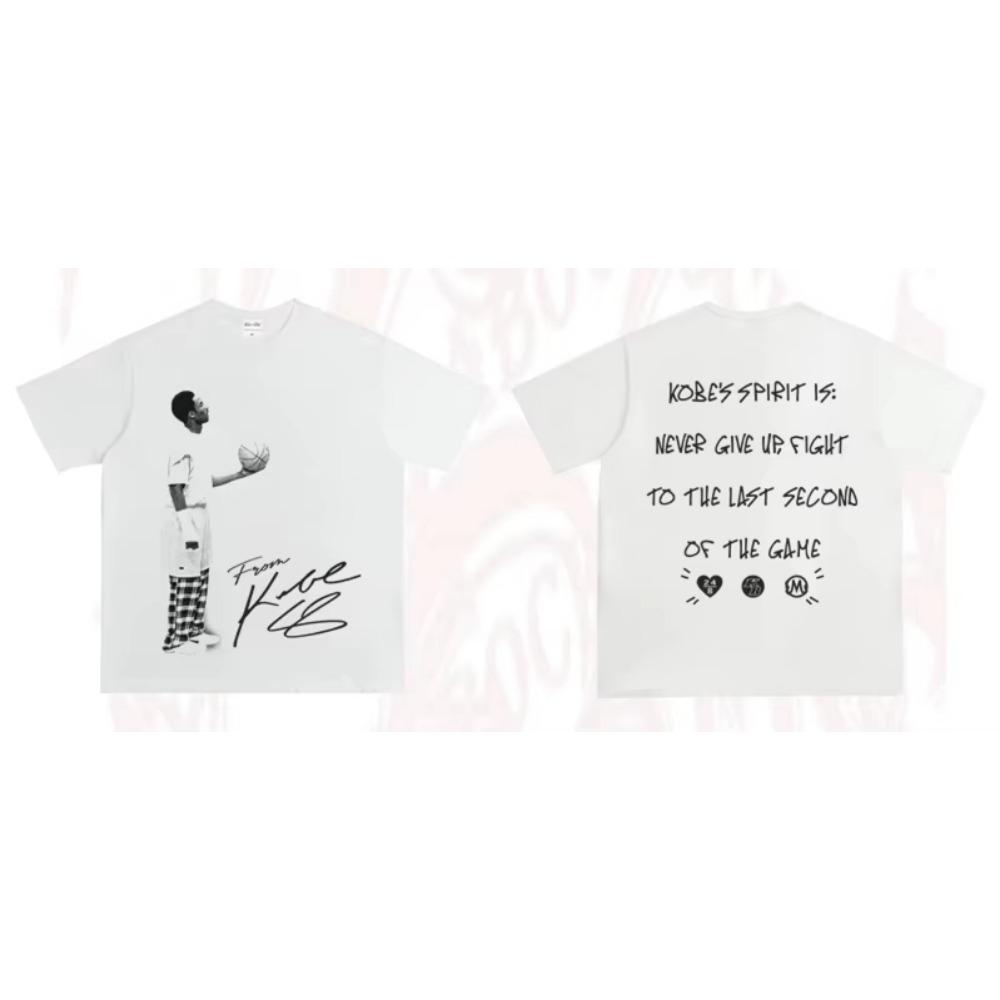 

Kobe Looked Up At The American Heavy Cotton Digital Direct Spray To Do Old Street Hip-hop Basketball Long Short Sleeve T-Shirt M
