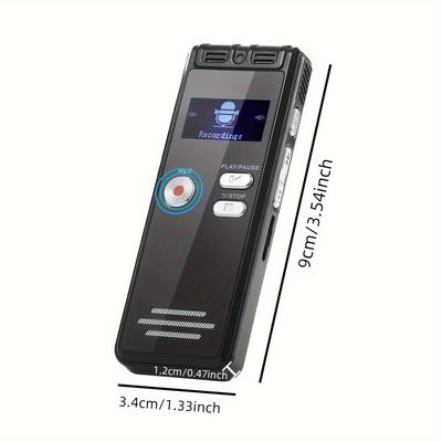 64GB Voice-activated Digital Recorder with Playback - HD Dual Microphones, 4552 Hours Battery Life, A-B Cycle, MP3 Player, Password Protection