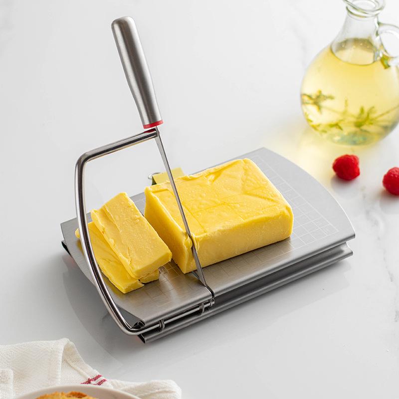 Stainless Steel Kitchen Tool: Cheese Slicer & Ham Butter Cutter with Scale