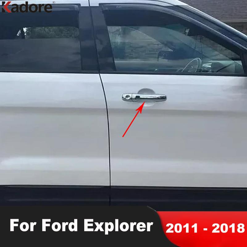 Door Handle Cover Trim For Ford Explorer Sport 2011-2013 2014 2015 2016 2017 2018 Chrome Car Side Handles Catch Cap Accessories