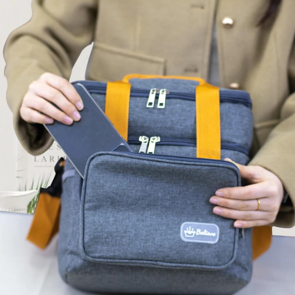 Thermische Lunchtaschen Strapazierfähiger Camping Oxford Rucksack Isolierte Lunchtasche Großvolumig Picknick Strapazierfähig Barbecue Grill Lebensmittelbox