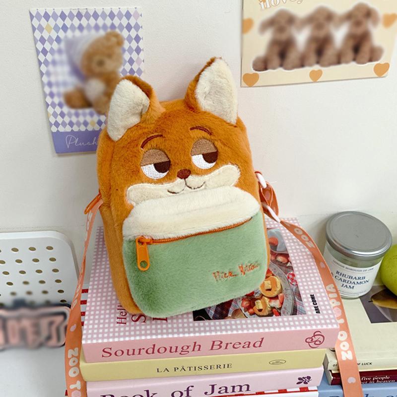 Zootopia Nick And Judy Plush Crossbody Bag Cute Cartoon Shoulder Bag Birthday Christmas Gift For Kids