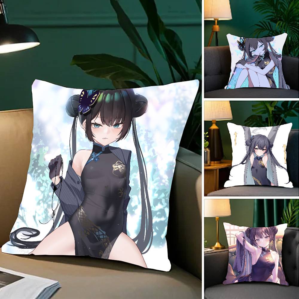 Kisaki Anime Games Blue Archive Pillow Case Fashion Square Pillowcase Bedroom Sofa Room Ins Decoration Leisure