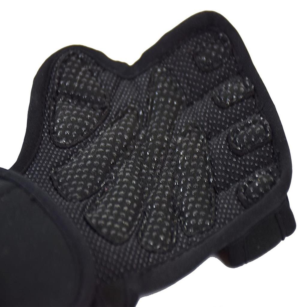 1 Pair Half Finger Gloves with Wrist Wraps Thickened Silicone Palm Gloves for Fitness Cycling Lifting L