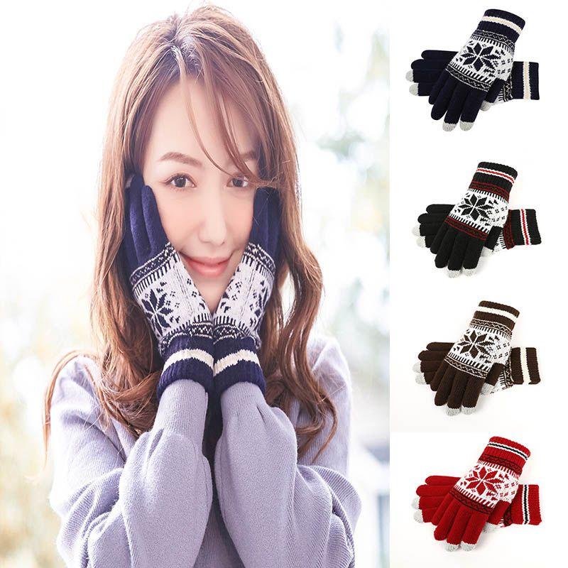 Luxuriös warme Winterhandschuhe mit Strickdesign und Touchscreen-Kompatibilität