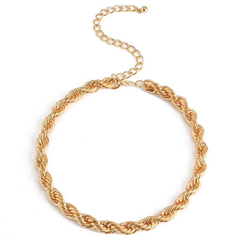 Collier ras du cou punk hip hop pour femmes, collier gothique cubain épais de déclaration