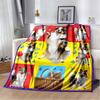 German Shepherd Dog Photo Collage Print Flannel Blanket, Pet Lover Throw Blanket