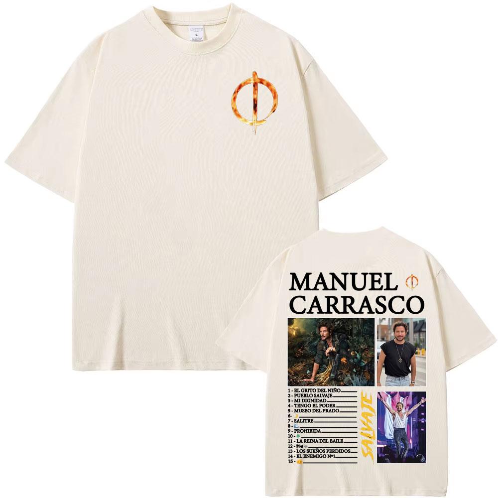 2025 Summer Rapper Manuel Carrasco Album Tour Merch Tshirt Male Harajuku Hiphop Pop Tshirt Cotton Casual Highquality Top