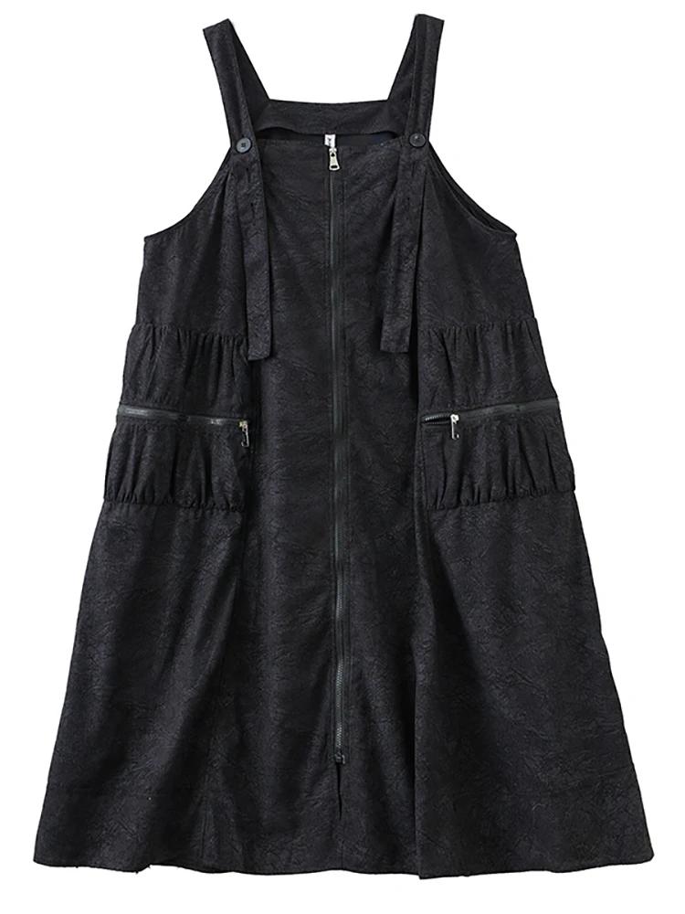 

Платья XITAO на тонких бретельках с карманом-молнией LJ1014 One Size чёрный