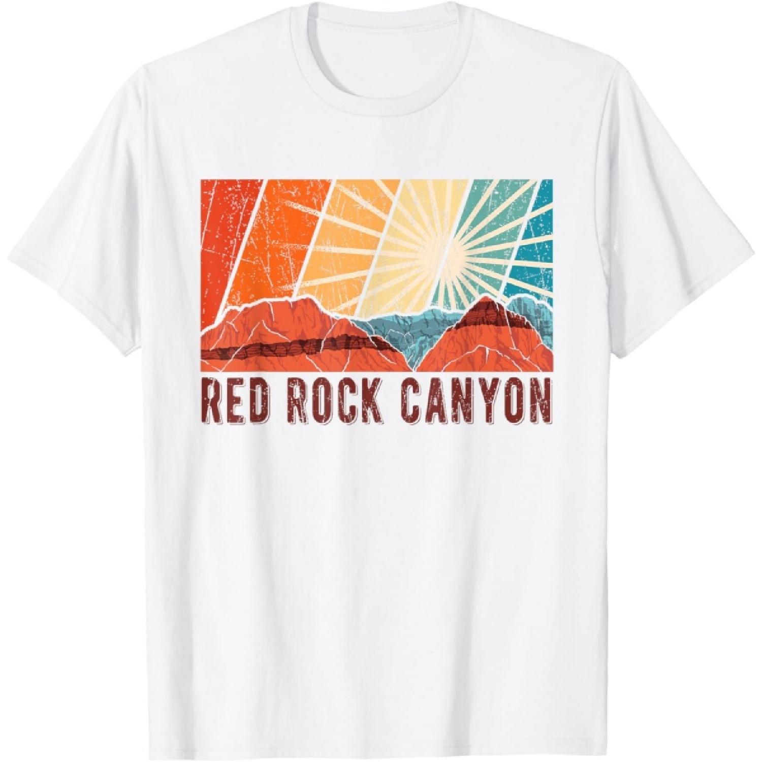 

Retro Red Rock Canyon Nevada Souvenir Graphic Themed Print T-Shirt(1) XXXXXL білий