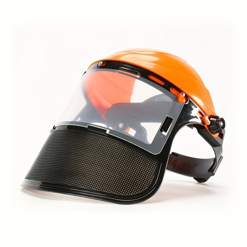 Garden Grass Trimmer Safety Helmet Hat With Full Face Mesh Protective Mask For Logging Brush Cutter Forestry Protection