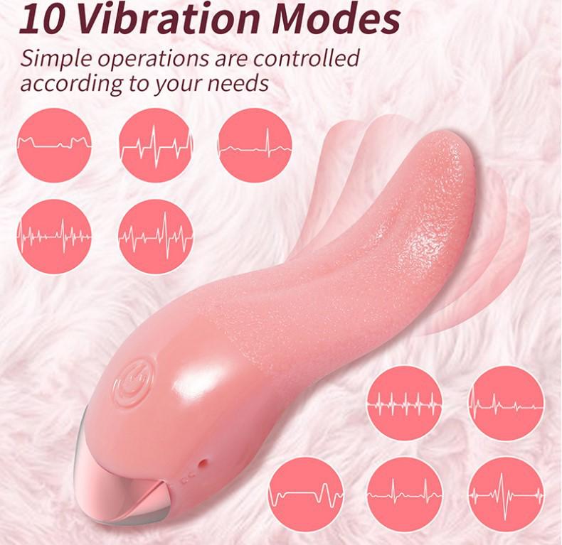 Dámský elektrický hřejivý klitorální stimulátor - Jazykový vibrátor Hračka pro dospělé