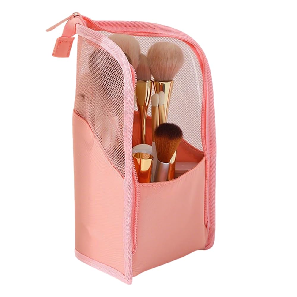 

WAIRUIGOOD Makeup Brush Makeup Brush Large Pink Case, Pouch, Capacity, Freestanding, Travel, Portable,