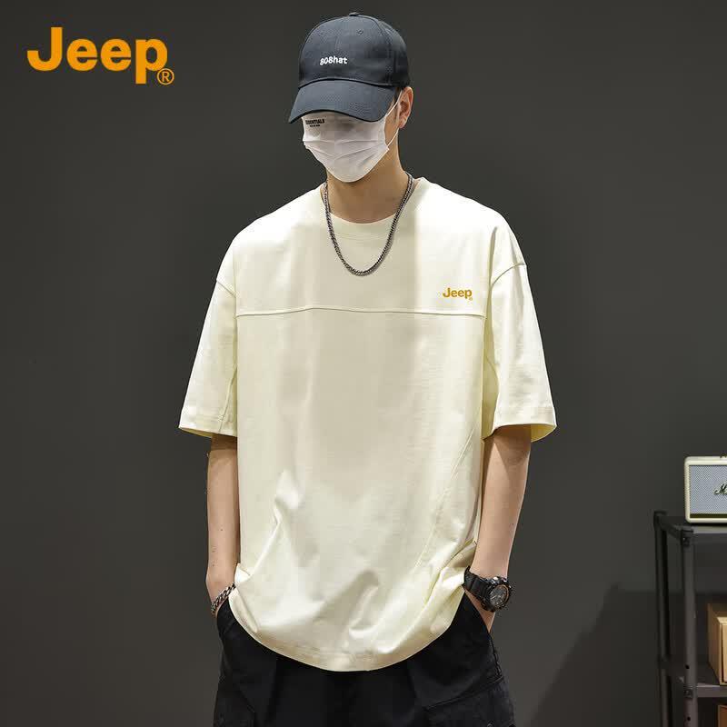Jeep Men s Pure Cotton Loose-Fit Short Sleeve T-Shirt 5XL