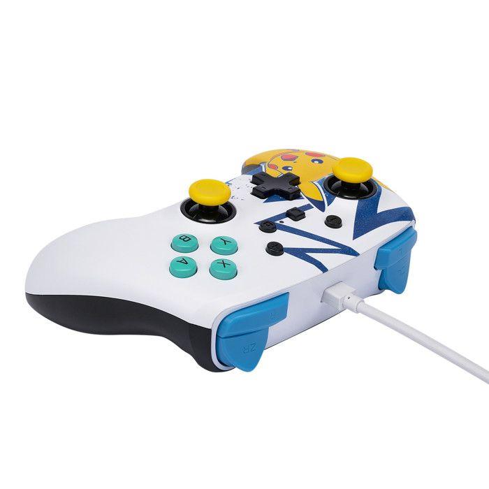 Kablet kontroller - PowerA - Nintendo Switch - Pikachu High Voltage - Hvit - Gul