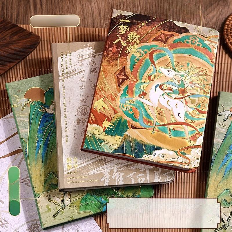Kaba Xiong's High-value Dunhuang National Style Series Hand Account Diary Exquisite Bronzing Cover Full-color Inner Page Thickened Style