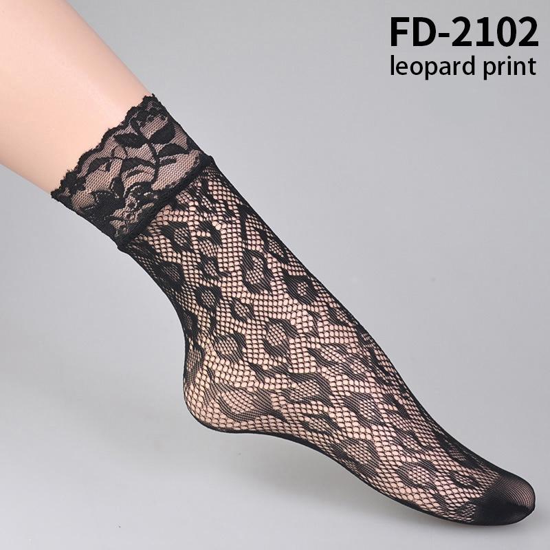 Black Socks Women Girls Ladies Soft Lace Short Ankle Socks Fishnet Stocking
