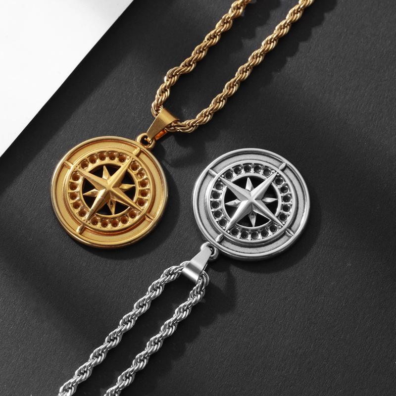 Naszyjnik Kompas Kompas Luksusowy Prosty Styl Wisiorek
