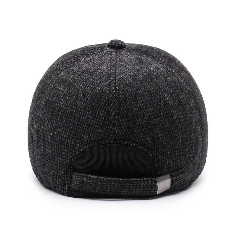 Men'S Adjustable Baseball Cap with Ear Protection Thickened Breathable Polyester Hand-Wash Only Inelastic Fit  Outdoor Warm