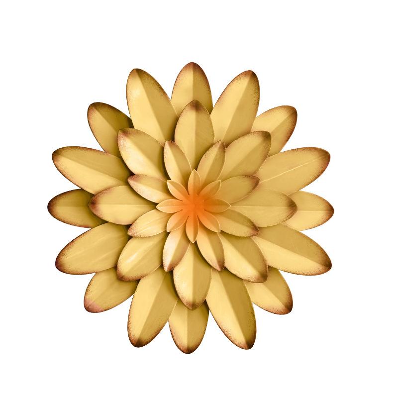 Nordic Wrought Iron Pendant Artificial Flower Wall Decor Ornament Iron Art Wall Hanging Crafts Living Room Home Decoration