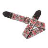 Guitar Strap Leather Head for Acoustic Electric Embroidered Jacquard Vintage Floral PatternWhite