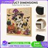 Full Drill Pearl Painting Kit with Frame 20x20cm Halloween Animal DIY Bead Art 3D Sparkling Wall Decor