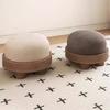 Solid Wood Floor Cushion, Lazy Pouf Ottoman for Sitting On Ground, Low Tatami Stool for Meditation, Multi-Purpose Entryway Bench