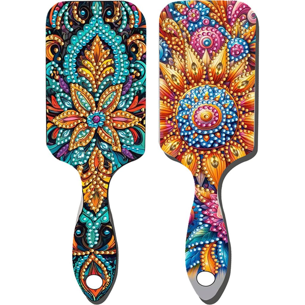 2pcs Diamond Comb Hair Brush DIY Craft Supplies Diamond Painting Hair Brush Crystal Air Cushion for Women