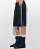 Nigaennikol Dot Double Line Satin Half Pants_Black