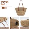 Shoulder straw bag Lazy wind handwoven bag Large capacity tote bag Women's vacation vegetable basket Beach bag