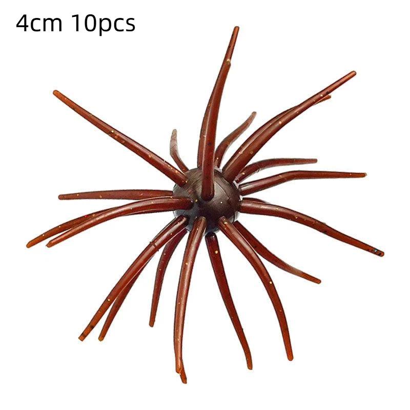 10Pcs TPE Sea Urchin Fishing Lures 4/7cm Soft Silicone Lifelike Baits for Saltwater Bream Offshore Fishing