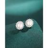 Sunflower Freshwater Pearl Stud Earrings, 925 Sterling Silver, Minimalist Design for Autumn/Winter, High-End Luxury for Women.