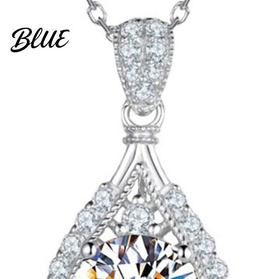 Versatile Jewelry for Dress Sparkling Drop Pendant Necklace Women Cubic