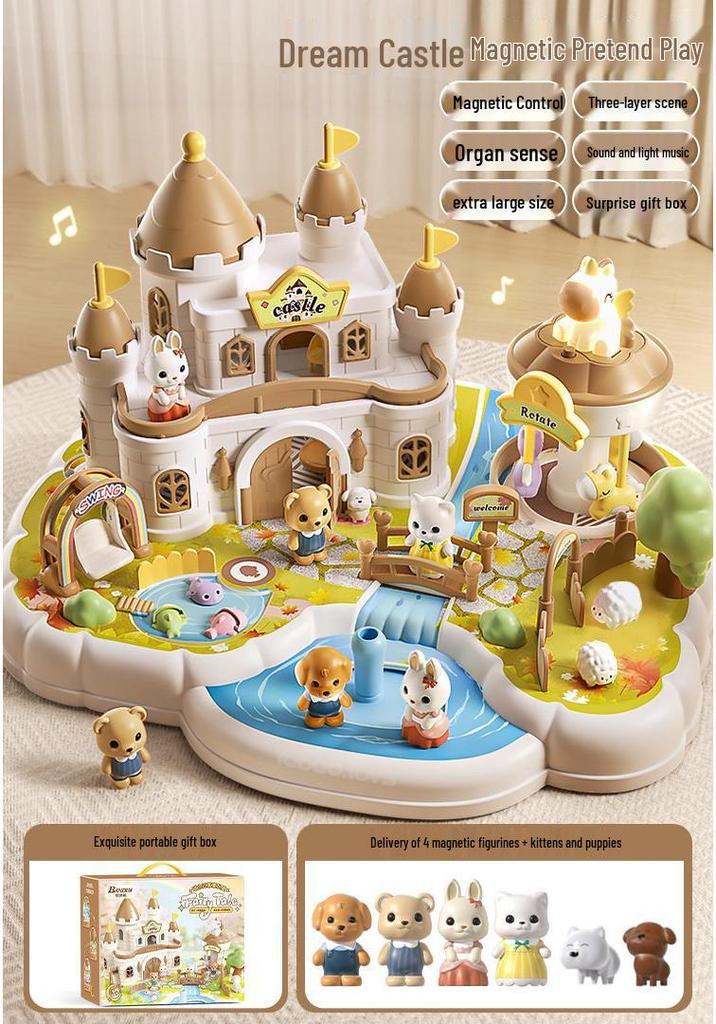 Magnetic Pet Castle Role-Play Toy for Kids 3-6 - Perfect Children's Day Gift