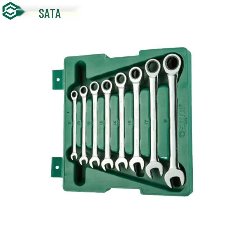SATA 08008 8-Piece Fully Polished Combination Wrench Set 8-Piece Set