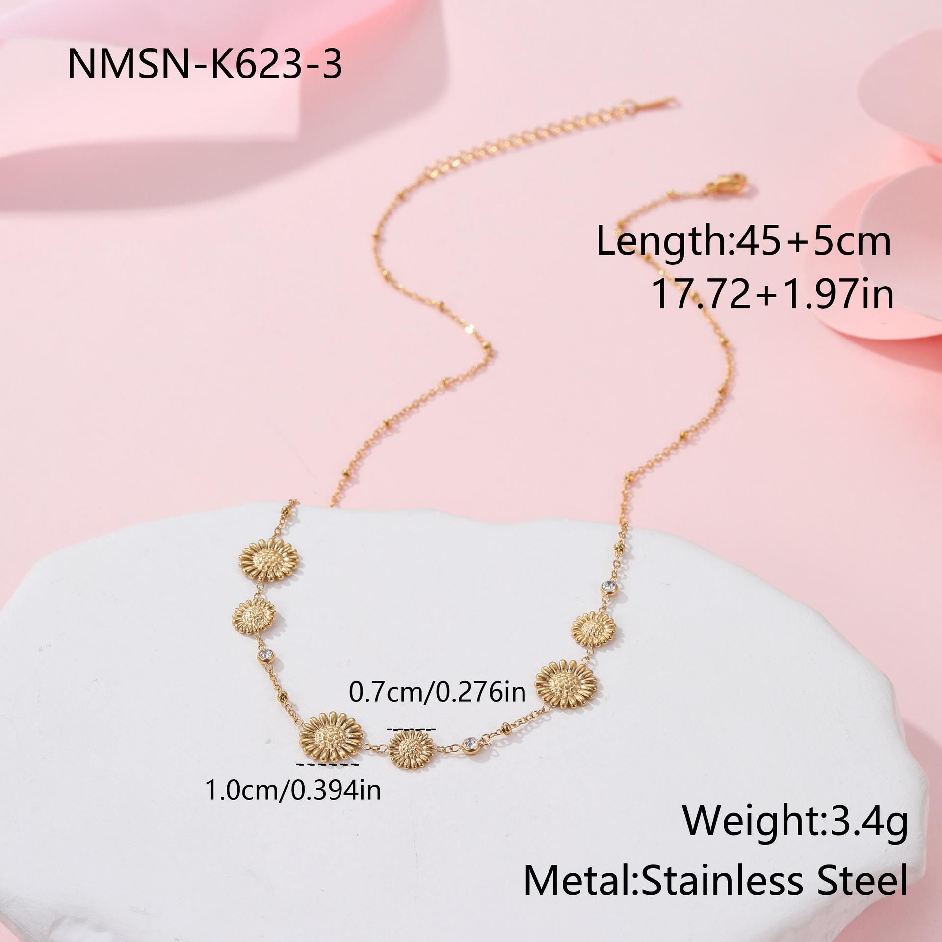 GEMCHIC Women s Dainty Sunflower Daisy Layered Necklace Gold Plated Stainless Steel Flower Chain Jewelry