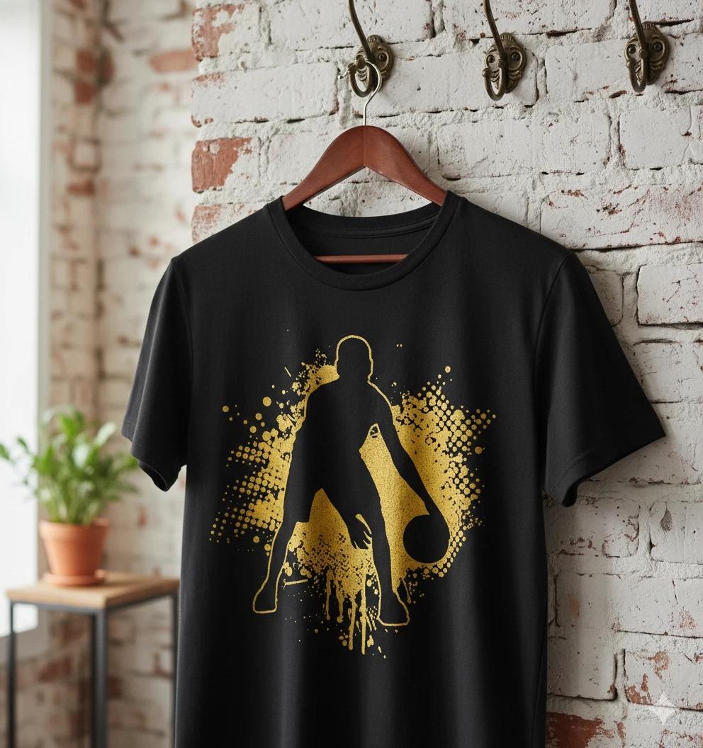 Unisex Adult Casual Graphic Basketball Dribble Silhouette Splash Gr... XXL