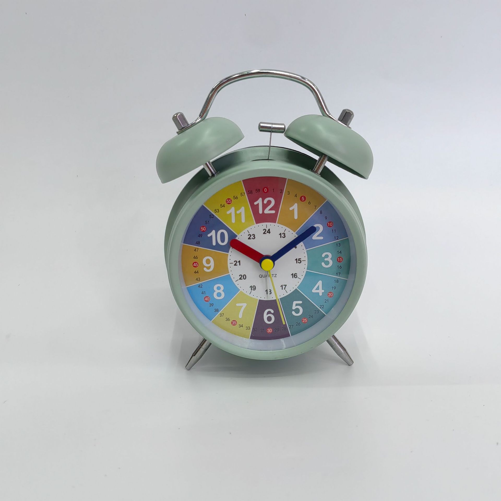 

Дошкольное образование детский обучающий будильник настольные часы студент рабочий стол прикроватные часы час просыпаться громкая мелодия 3 inch metal, random color