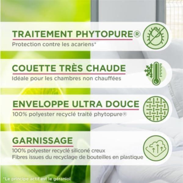 Blanrêve - couette très chaude anti acariens - maxi confort - fabriqué en france - blanc - 260x240 cm