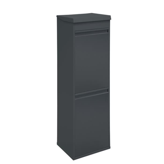 Arregui top cr224-b poubelle de recyclage en acier, poubelle de tri sélectif, 2 seaux, plateau multifonction, 2x17l (34l) anthracite