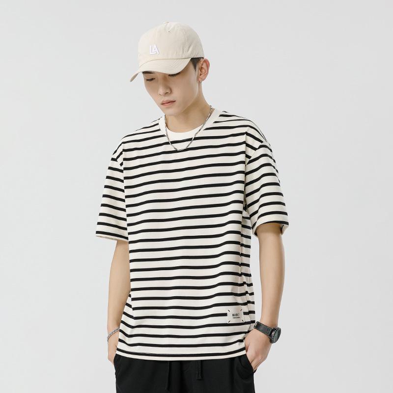 

Мужская летняя повседневная футболка с коротким рукавом в полоску Kunhai Pengyun 3XL