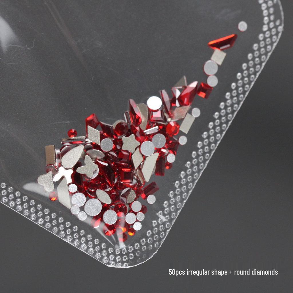 New Year Red Mini & Mixed K9 Rhinestones for Nail Art