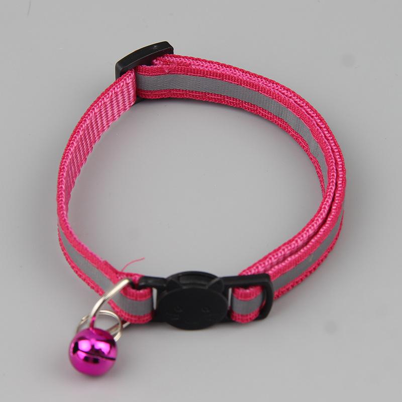 Reflective Cat Collar with Bell Adjustable Nylon Kitten Safe Necklace Collars Buckles For Cute Pets Cat Accessories Supplies